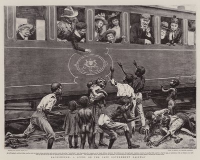 Backsheesh, een Scène op de Kaapse Overheids Spoorweg door Frank Dadd